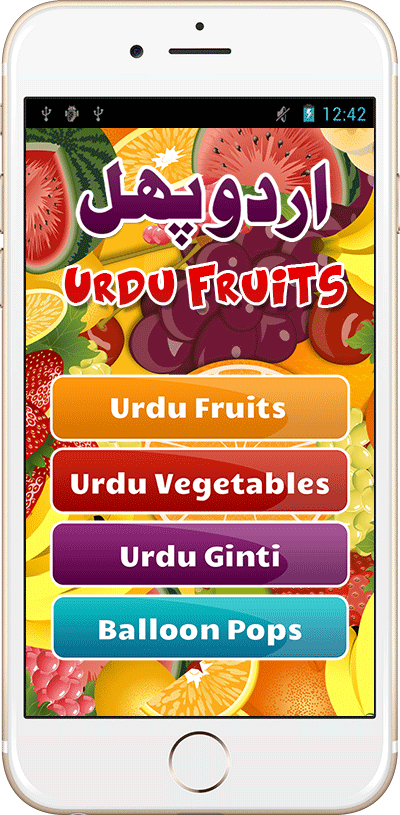 Urdu Fruits Menu
